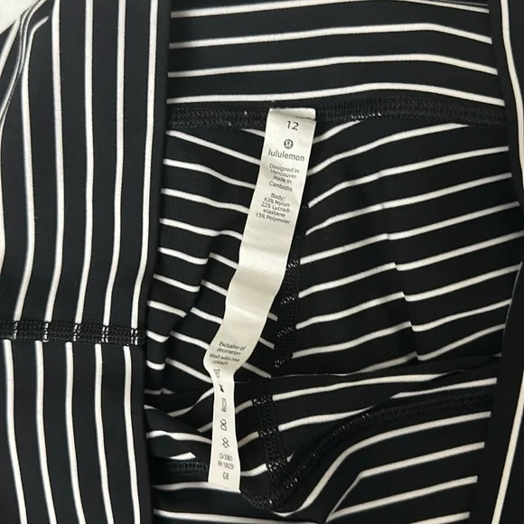Lululemon Striped Leggings, Size 12 - Picture 2 of 3